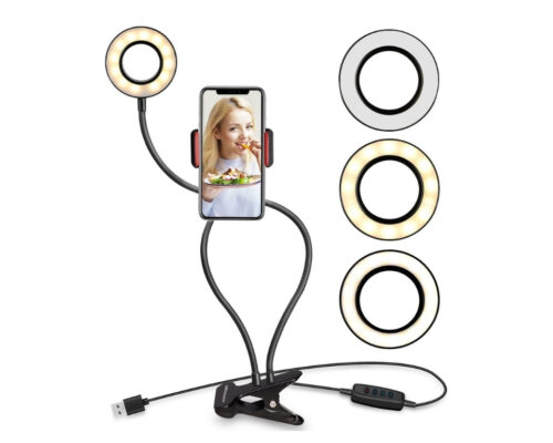 UBeesize Selfie Ring Light with Cell Phone Holder Stand